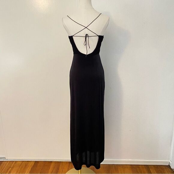 Free People Black Ribbed Velvet Maxi Dress Size XS Tagged - Picture 8 of 16